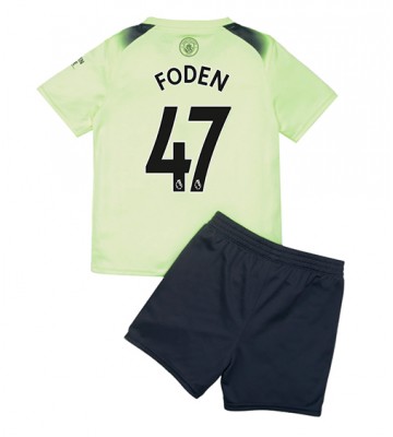 Manchester City Phil Foden #47 Tredjedraktsett Barn 2022-23 Kortermet (+ Korte bukser)